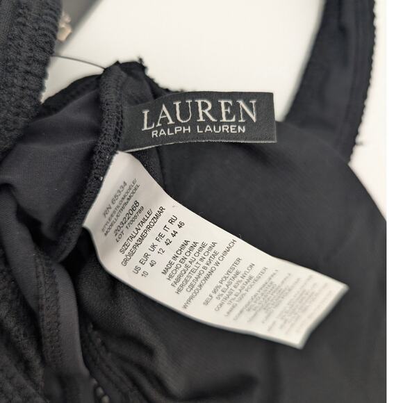 Lauren Ralph Lauren Women's Ottoman Mesh Square Neck One Piece Swimsuit Size 10 - Picture 10 of 14